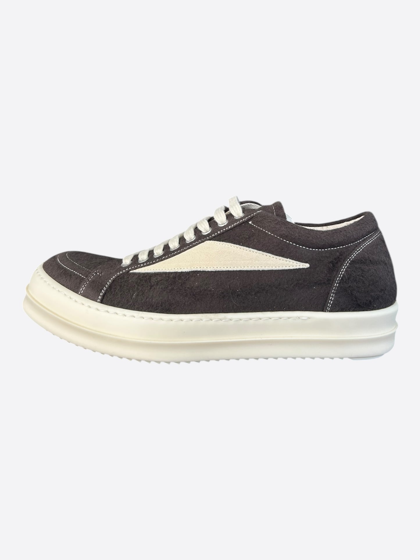 Rick Owens Brown & White Vintage Low Top Sneakers
