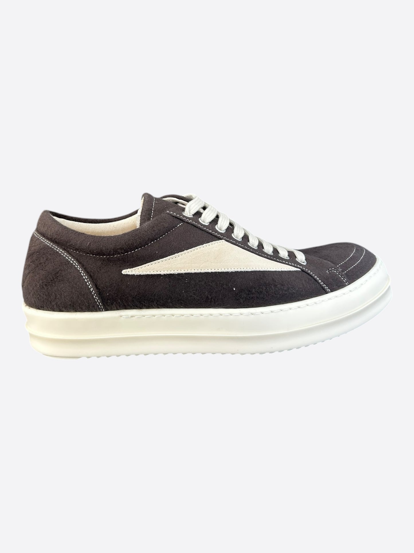 Rick Owens Brown & White Vintage Low Top Sneakers