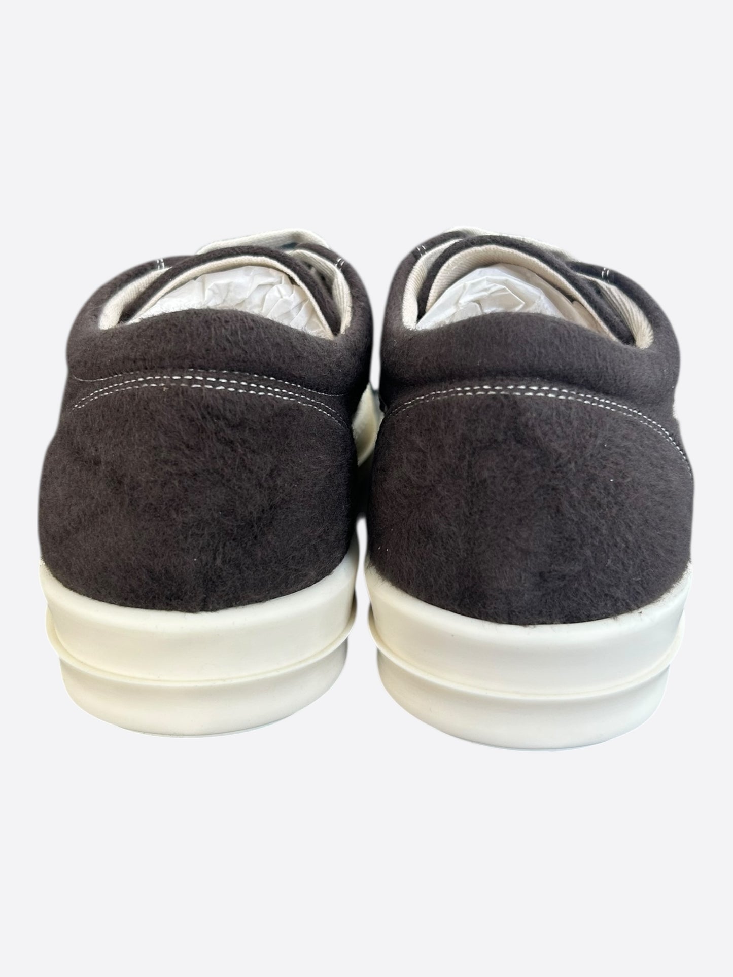Rick Owens Brown & White Vintage Low Top Sneakers