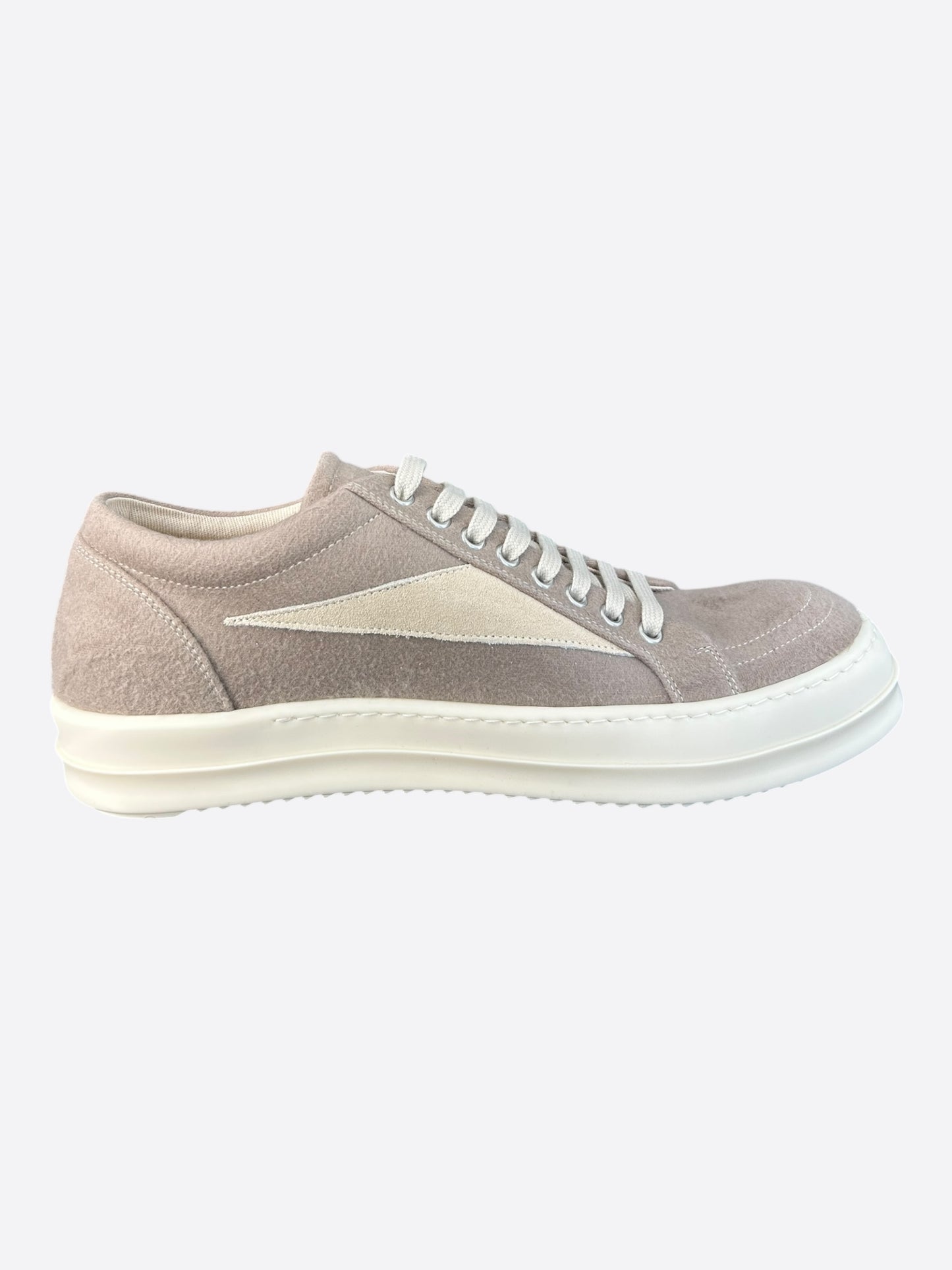 Rick Owens Light Brown & White Vintage Low Top Sneakers