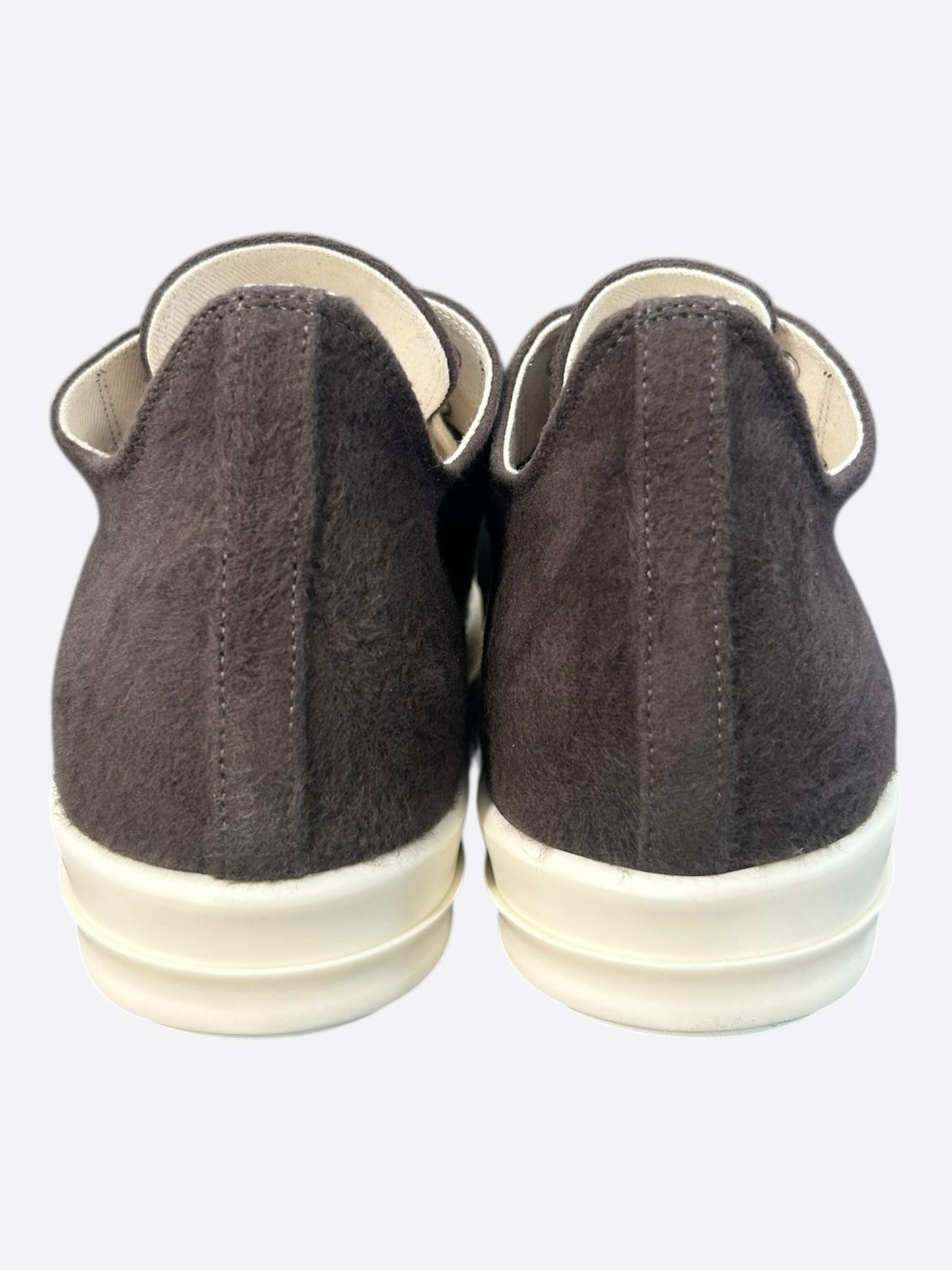 Rick Owens Brown & White Low Top Sneakers