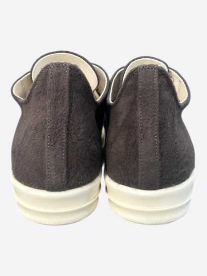 Rick Owens Brown & White Low Top Sneakers