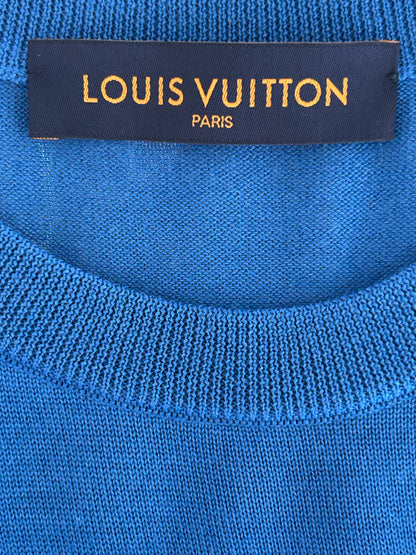 Louis Vuitton Blue & White Cloud Intarsia T-Shirt