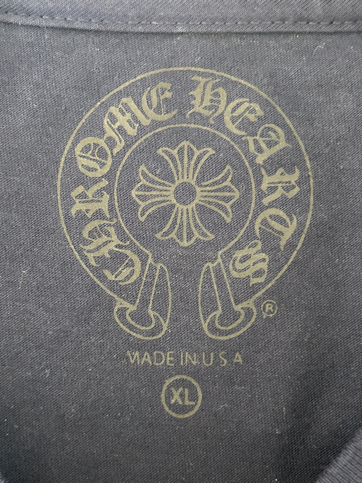 Chrome Hearts Navy & Yellow Dagger Logo Longsleeve T-Shirt