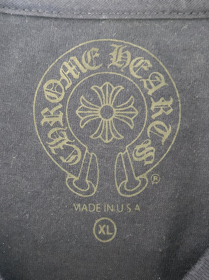 Chrome Hearts Navy & Yellow Dagger Logo Longsleeve T-Shirt