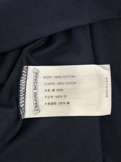 Chrome Hearts Navy & Yellow Dagger Logo Longsleeve T-Shirt