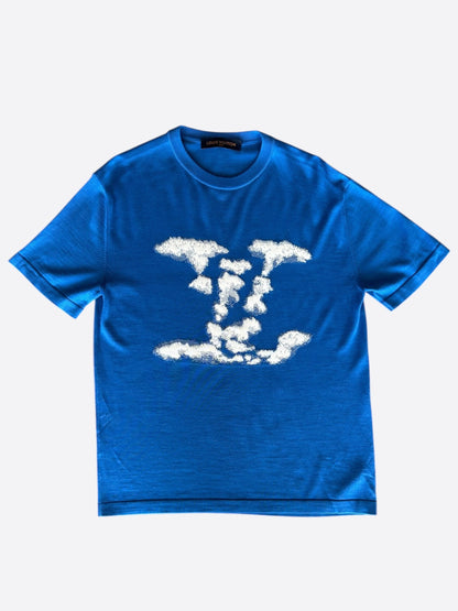 Louis Vuitton Blue & White Cloud Intarsia T-Shirt
