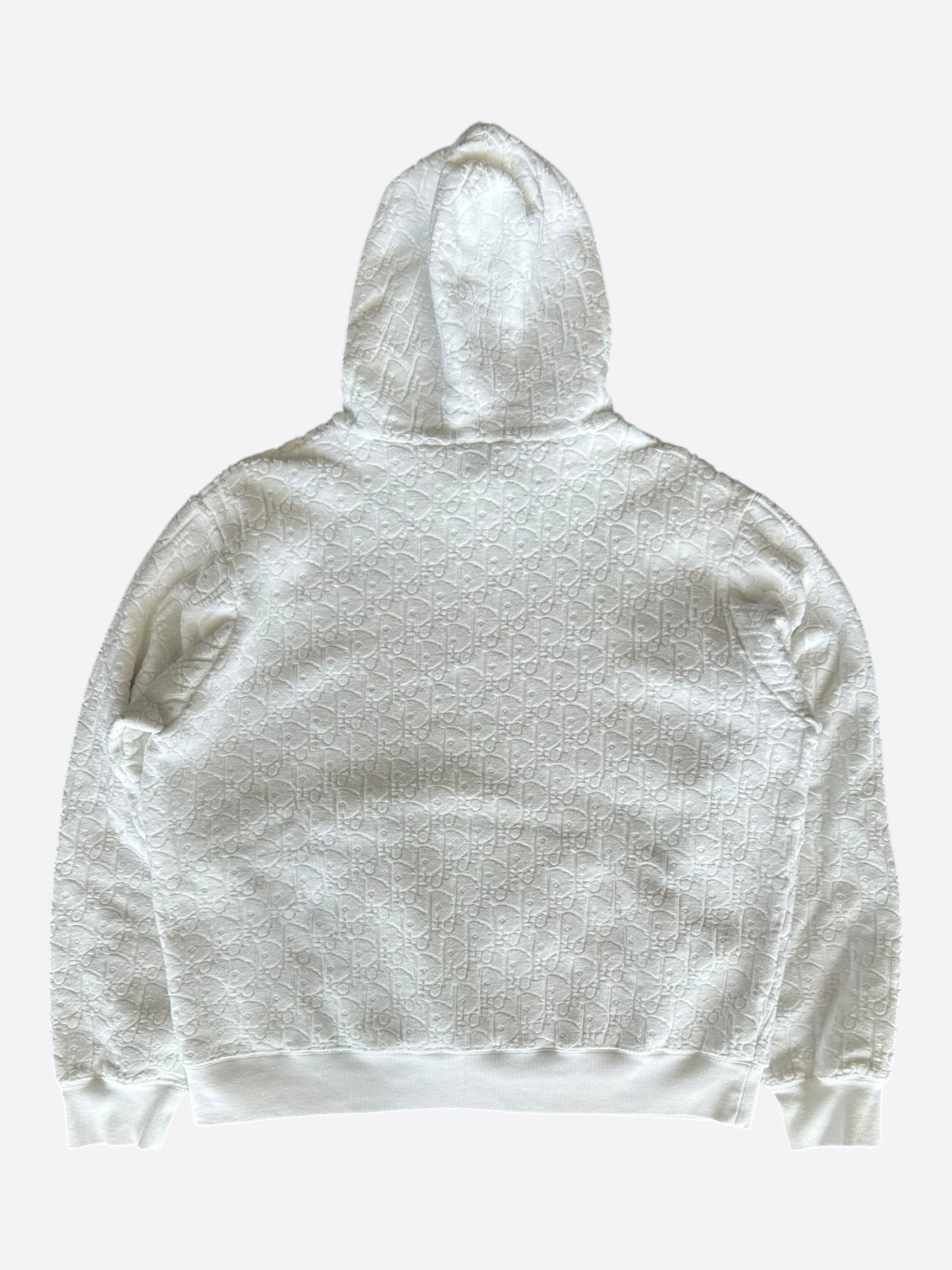 Dior White Oblique Towel Hoodie