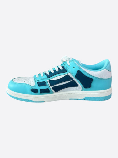 Amiri Turquoise & White Skeleton Low Top Sneakers