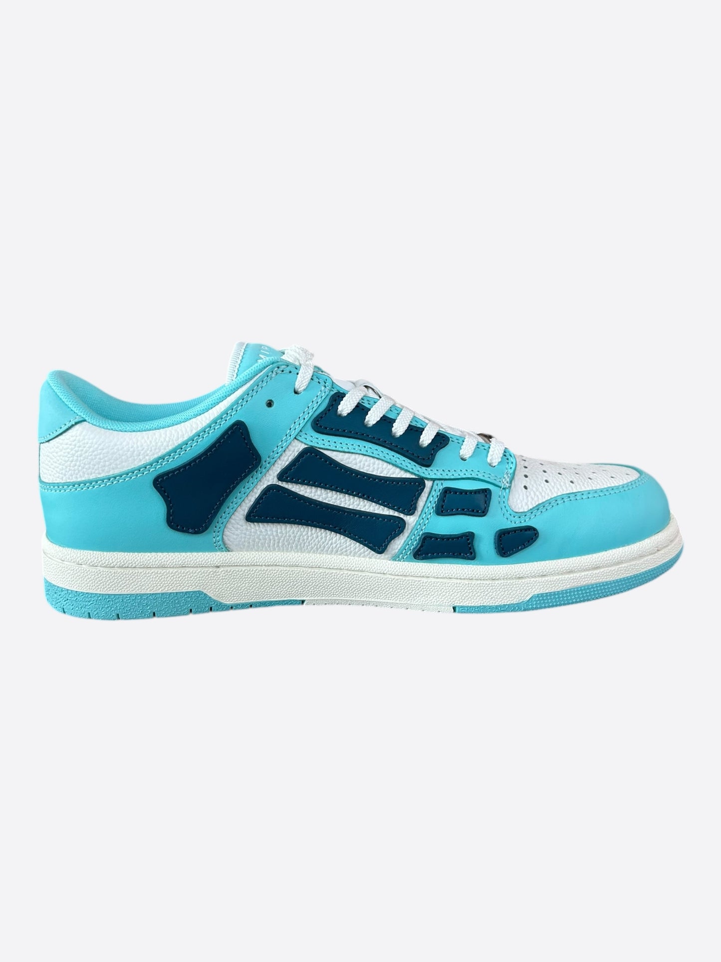 Amiri Turquoise & White Skeleton Low Top Sneakers