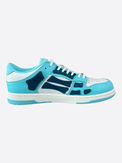 Amiri Turquoise & White Skeleton Low Top Sneakers
