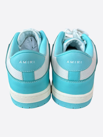 Amiri Turquoise & White Skeleton Low Top Sneakers