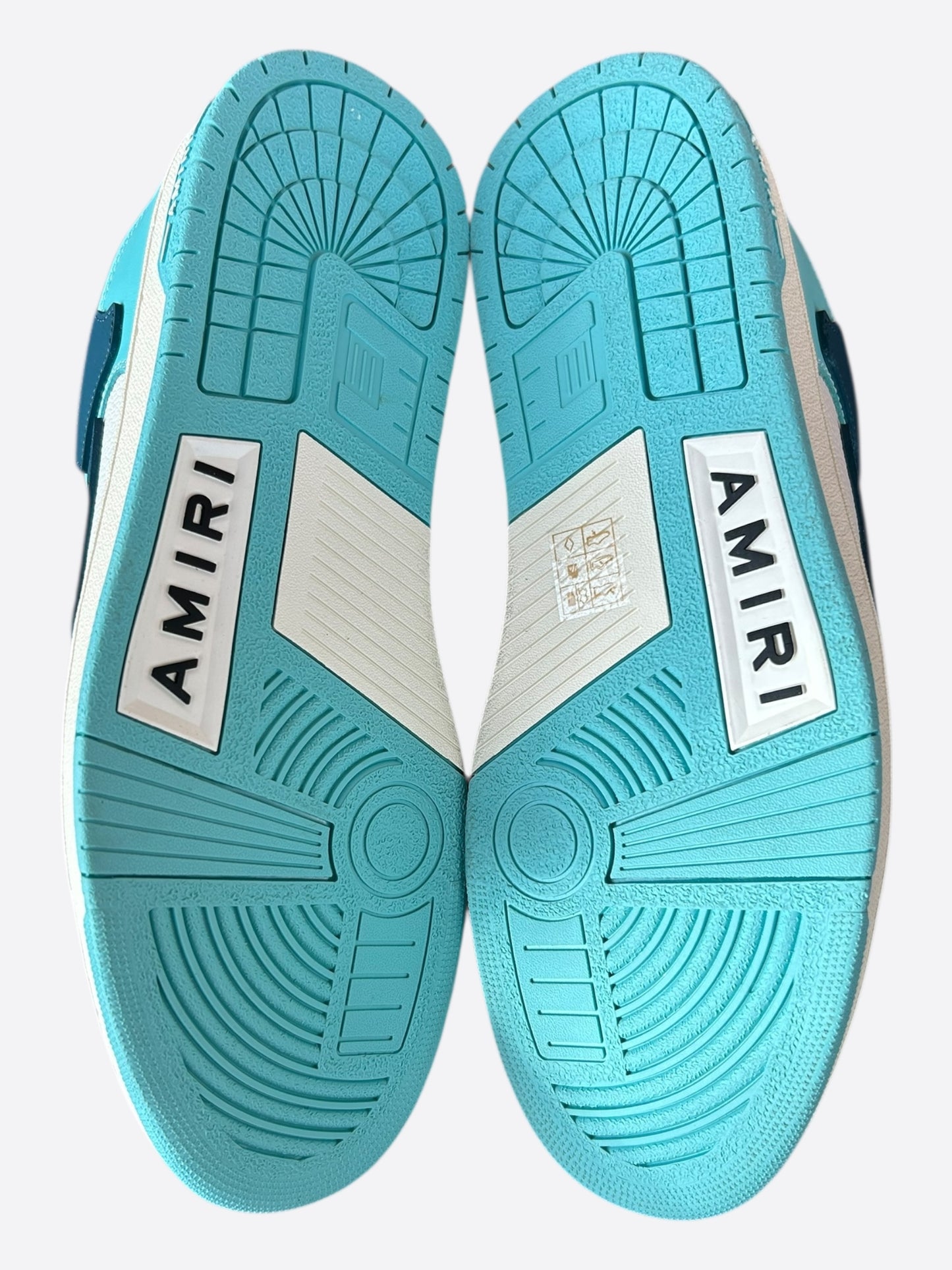 Amiri Turquoise & White Skeleton Low Top Sneakers