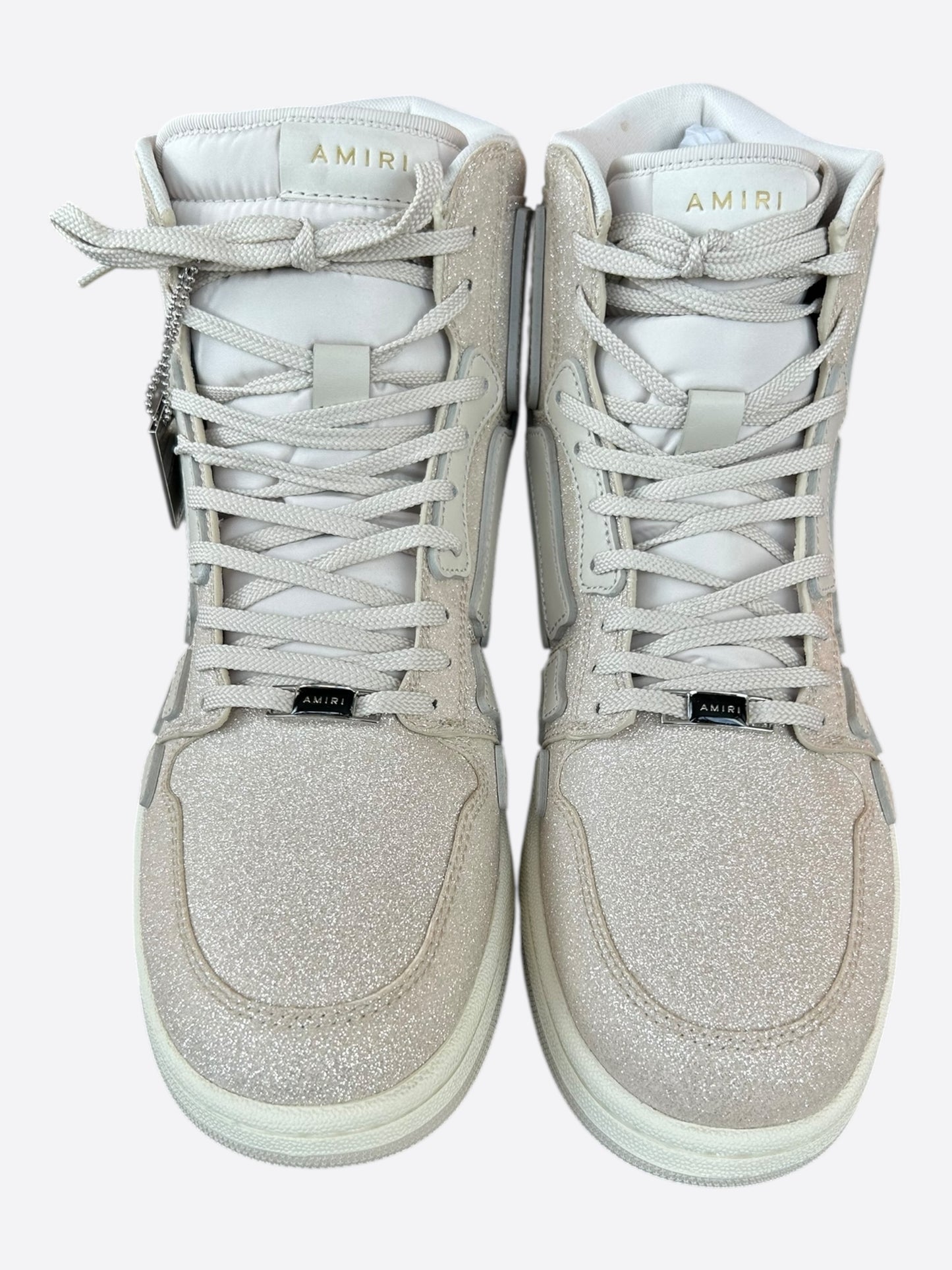 Amiri Beige Crystal Skeleton High Tops