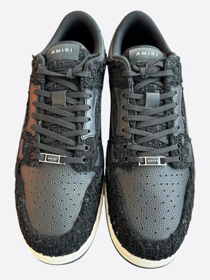 Amiri Black & Grey Boucle Skel Low Top Sneakers