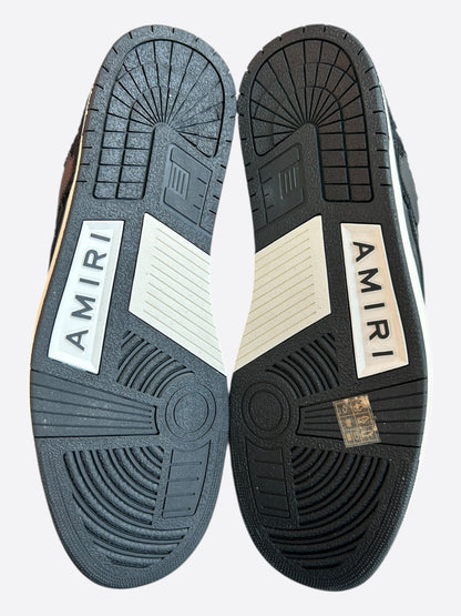 Amiri Black & Grey Boucle Skel Low Top Sneakers