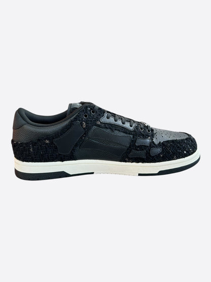 Amiri Black & Grey Boucle Skel Low Top Sneakers