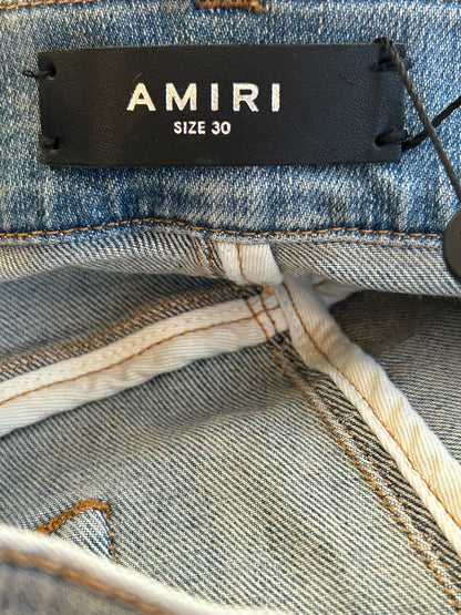 Amiri Antique Indigo Camouflage Bandana Patch Thrasher Jeans