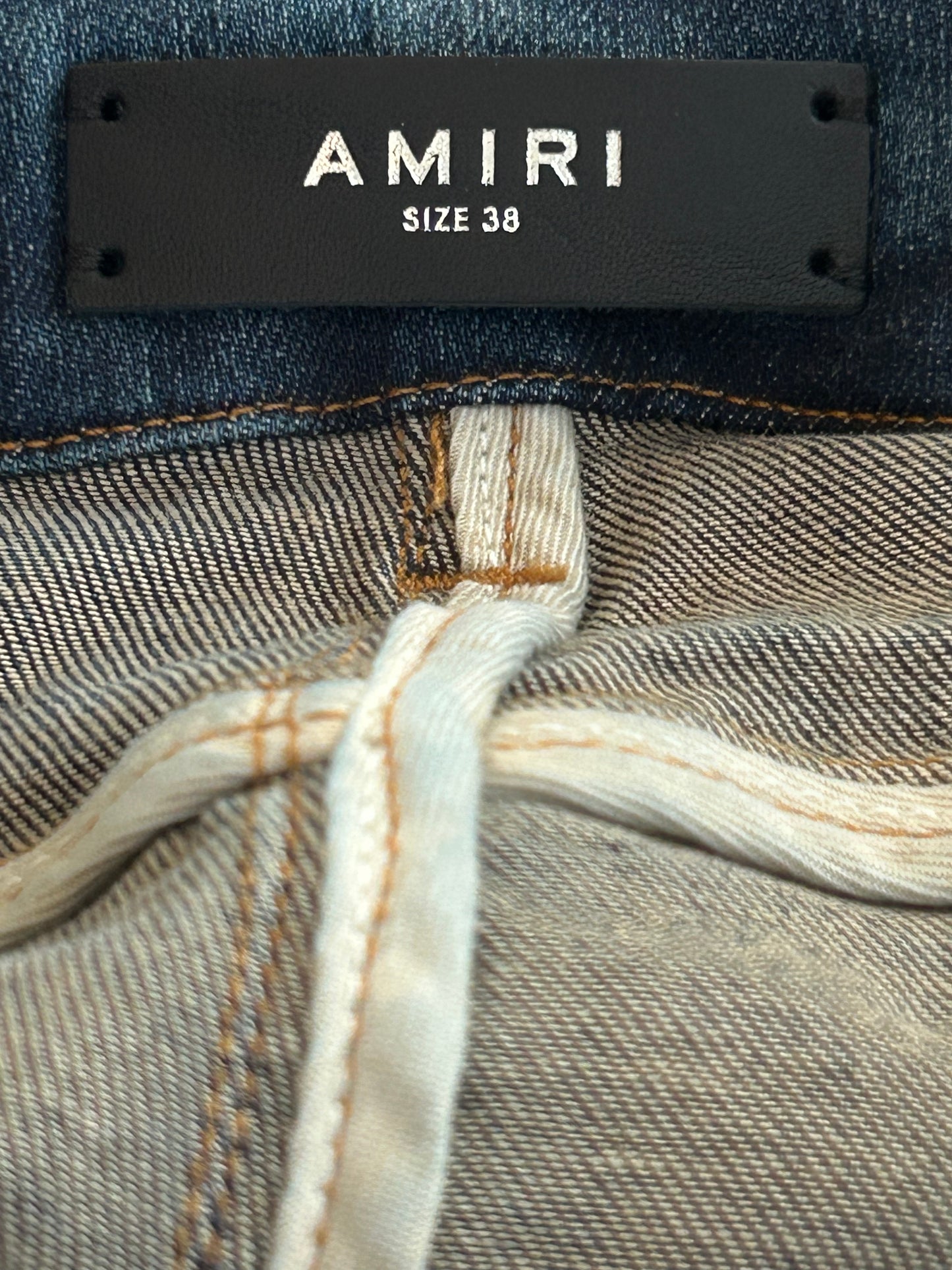 Amiri Deep Classic Slash Distressed Straight Jeans