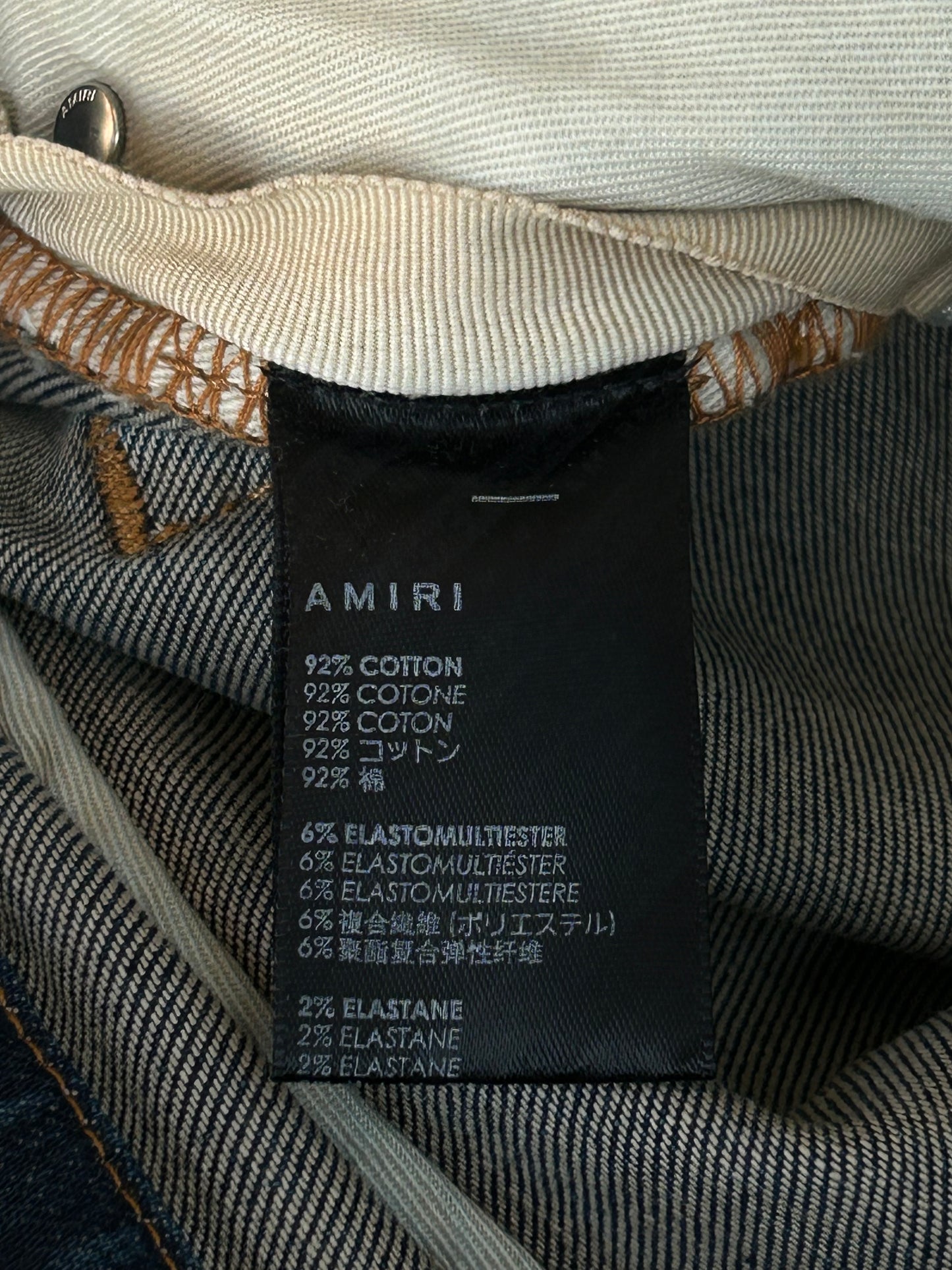 Amiri Deep Classic Slash Distressed Straight Jeans