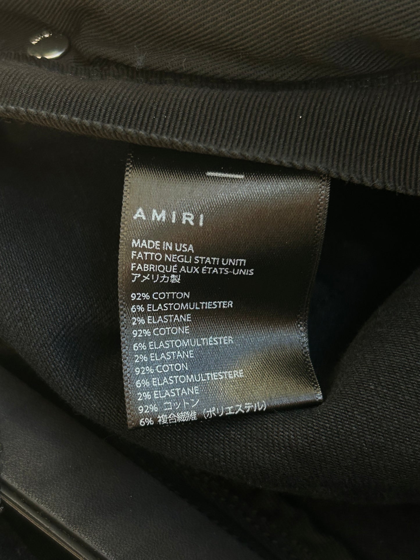 Amiri Aged Black Slash Distressed Straight Jeans