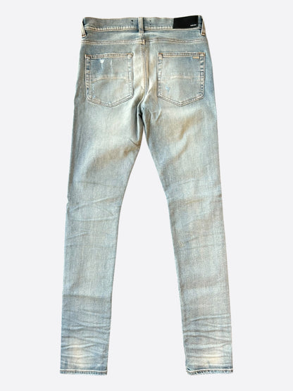 Amiri Antique Indigo Camouflage Bandana Patch Thrasher Jeans