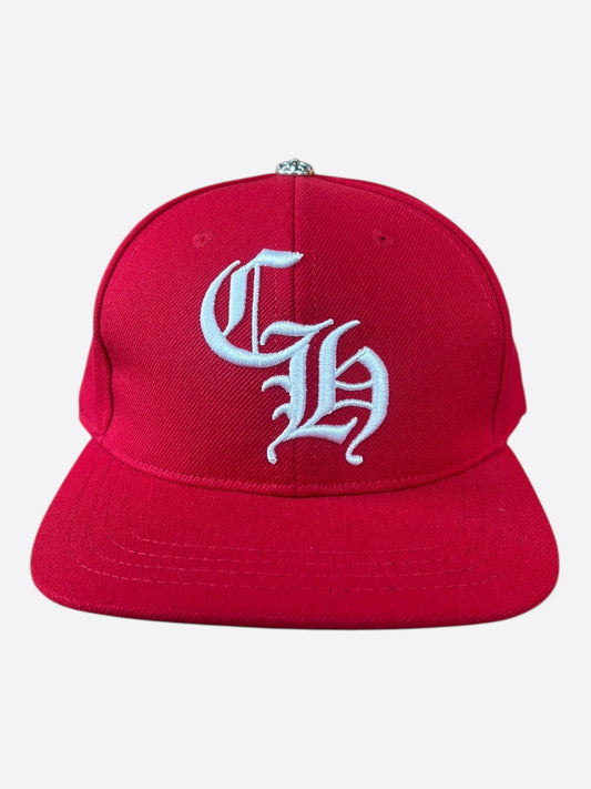 Chrome Hearts Red & White CH Logo Hat