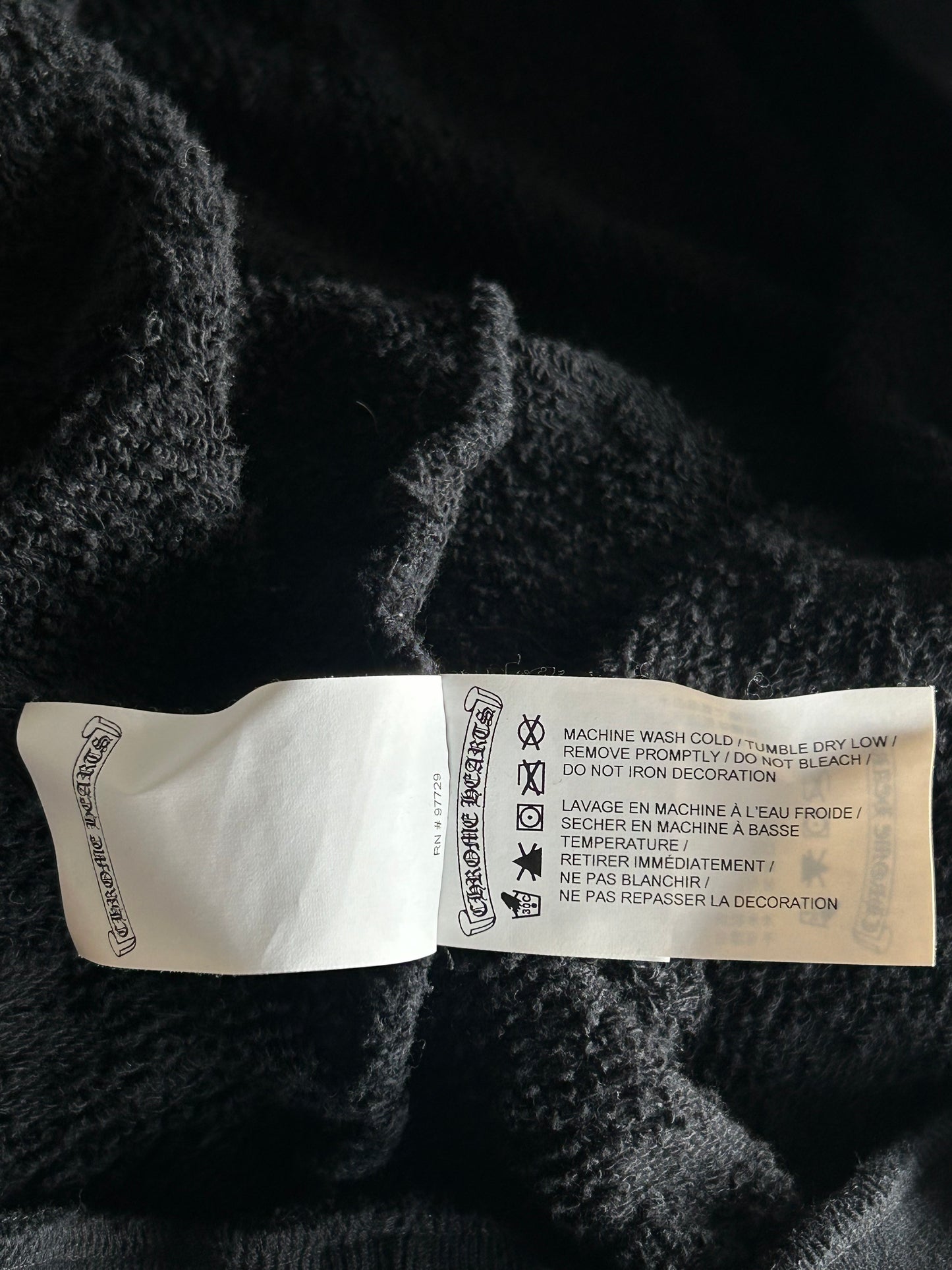 Chrome Hearts Black Cross Jacquard Embroidered Hoodie