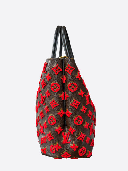 Louis Vuitton Brown & Red Tuffetage Monogram By My Side MM