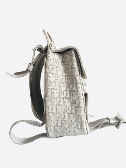 dior mini saddle backpack white Dior White Oblique Mini Saddle Backpack