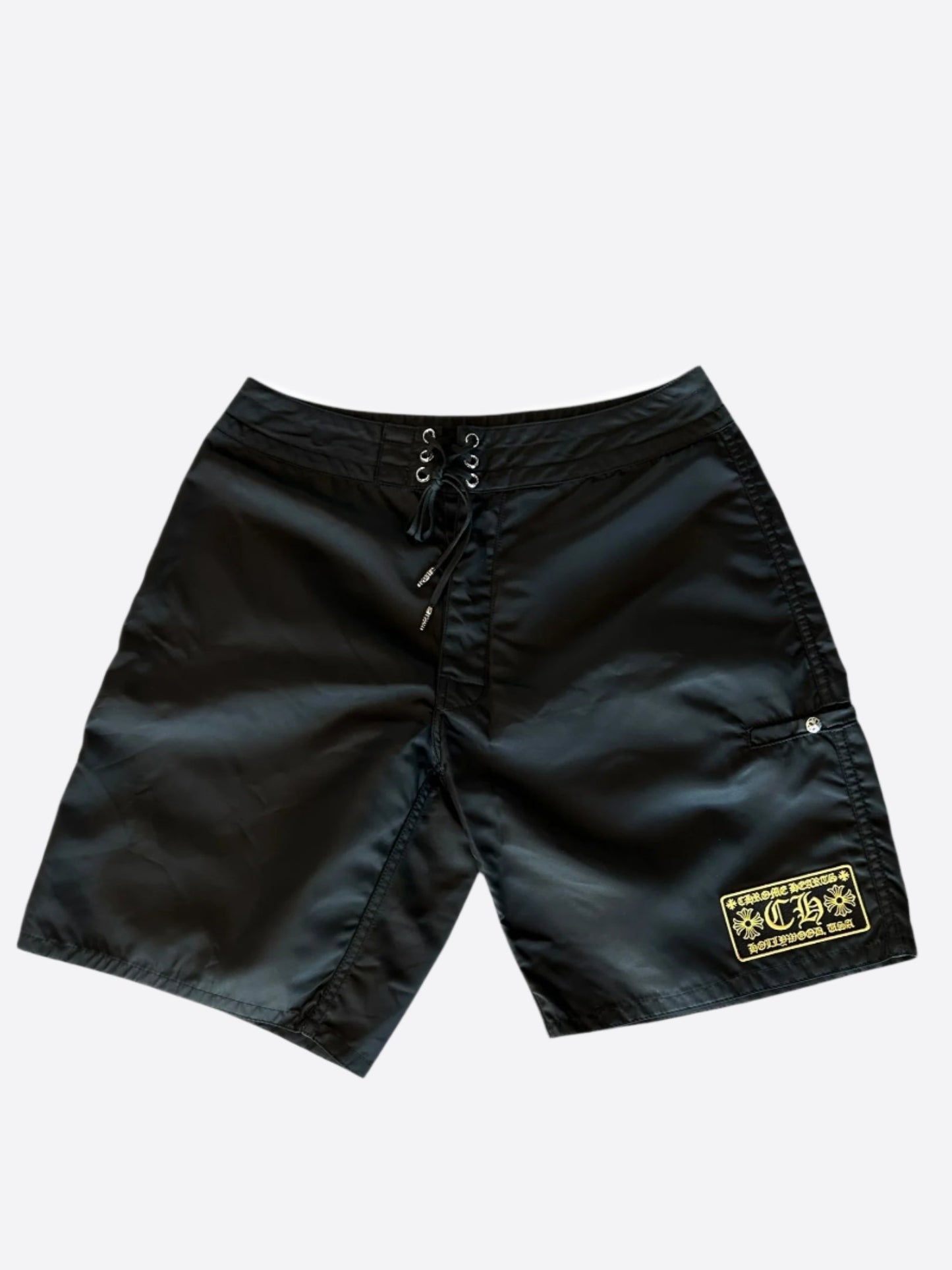 Chrome Hearts Black & Yellow Patch Swimshorts