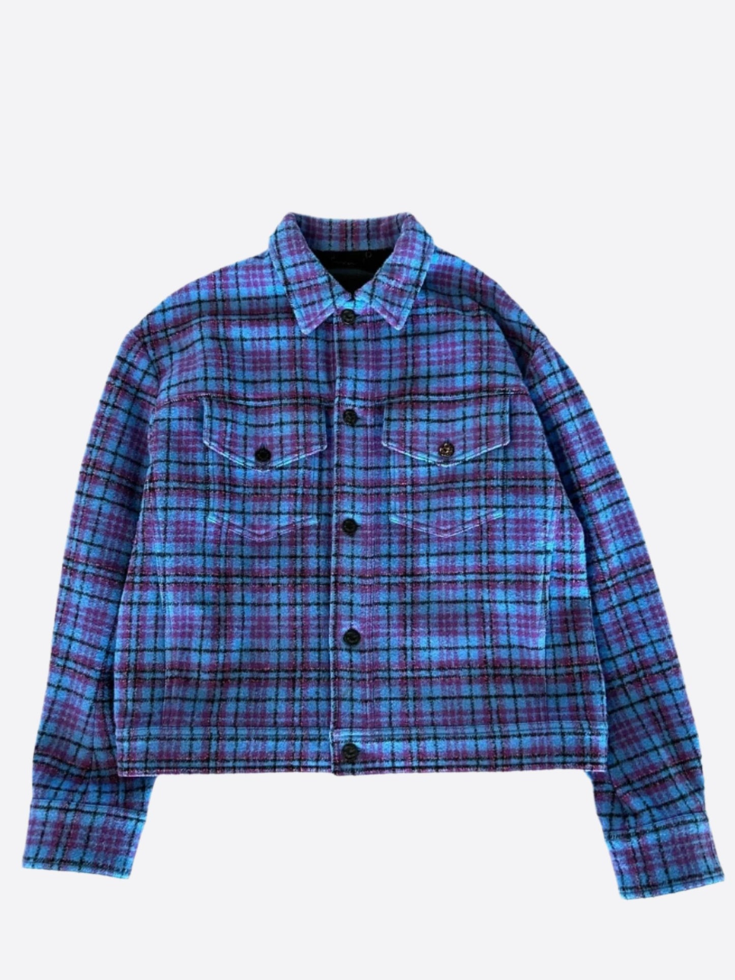 Louis Vuitton Blue & Purple Plaid Trucker Jacket