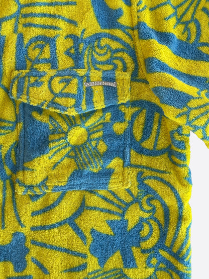 Chrome Hearts Yellow & Blue Print Towel Button Up Shirt