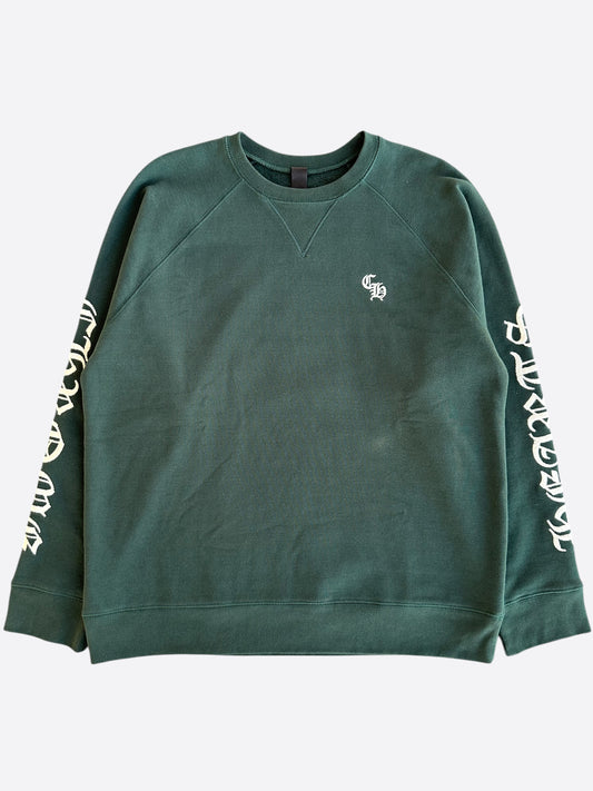 Chrome Hearts Green & White Embroidered Logo Sweater