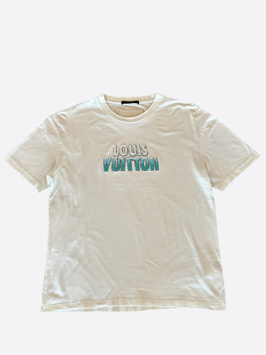 Louis Vuitton White Beads Logo T-Shirt