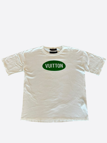 Louis Vuitton White & Green Vuitton Intarsia T-Shirt