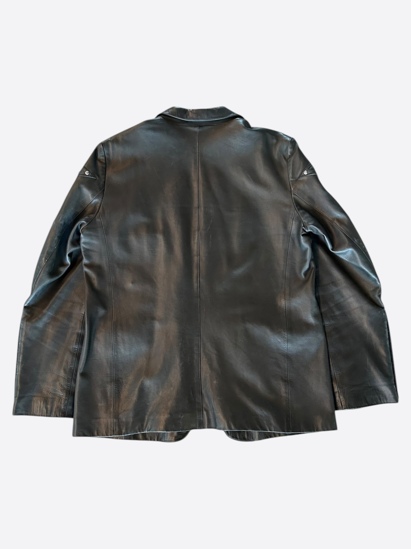 Chrome Hearts Black Leather Custom Order Blazer Jacket