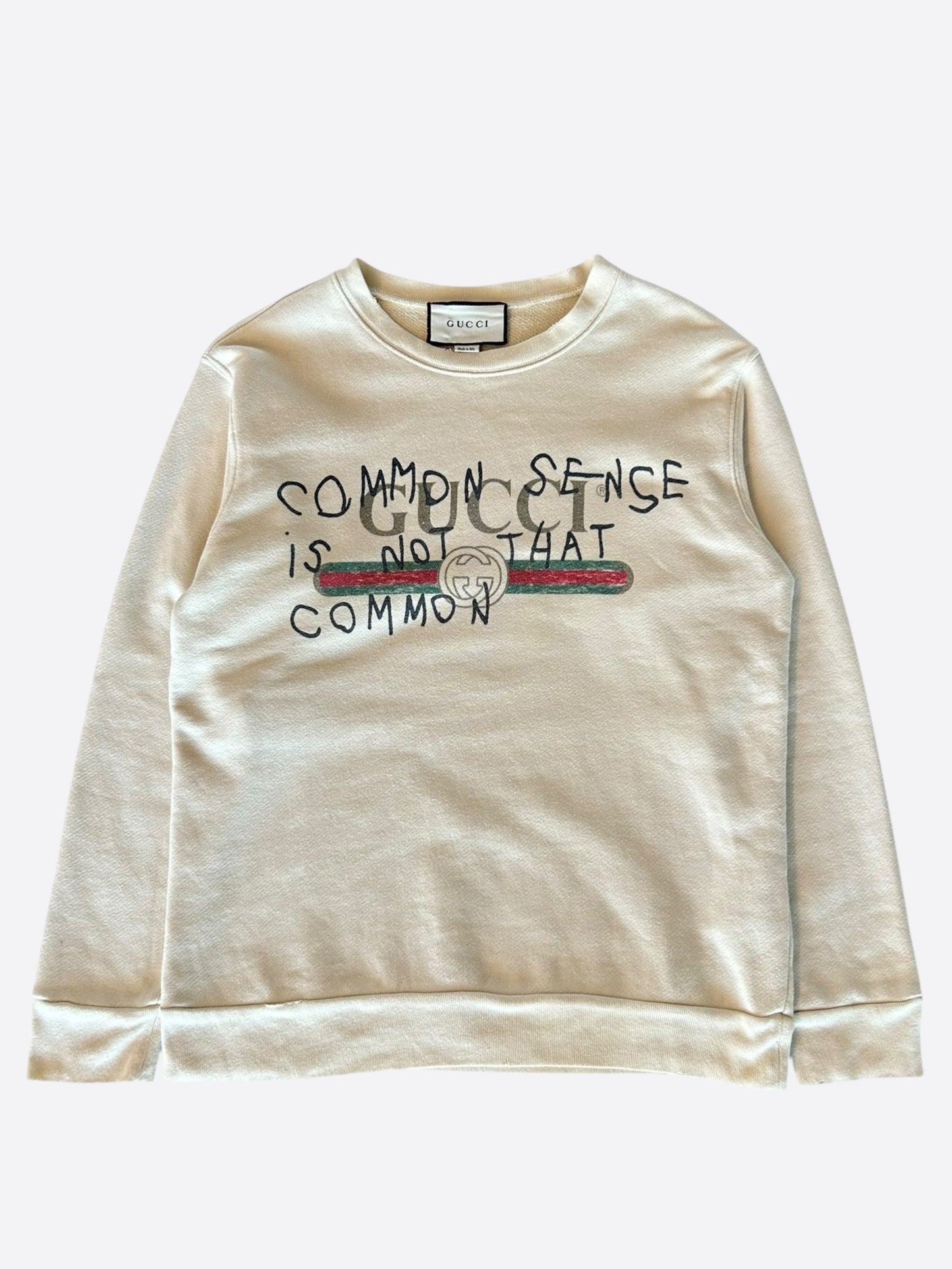 Gucci Cream Bootleg Common Sense Logo Sweater