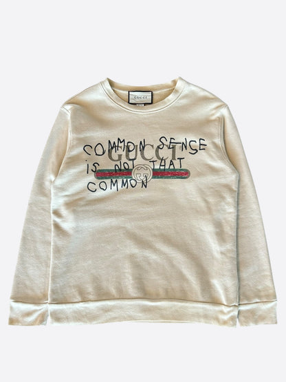 Gucci Cream Bootleg Common Sense Logo Sweater