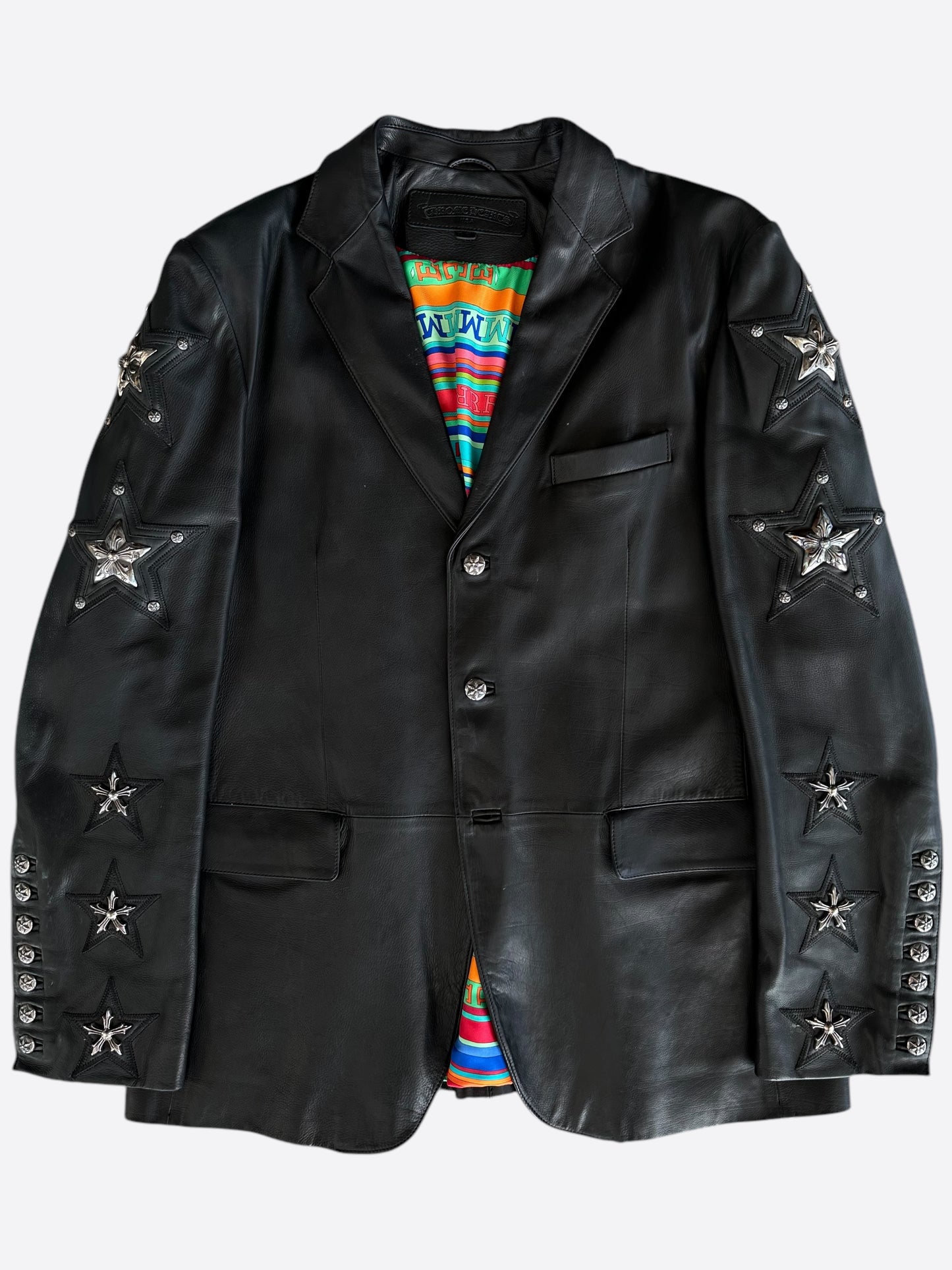 Chrome Hearts Black Leather Custom Order Blazer Jacket