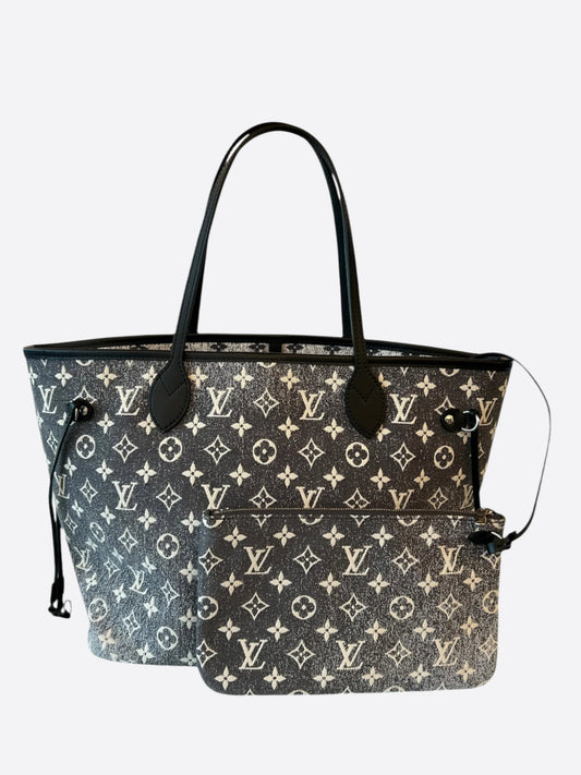 Louis Vuitton Denim Grey & White Neverfull MM