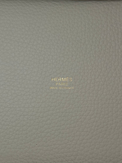 Hermes White Clemence Picotin 18