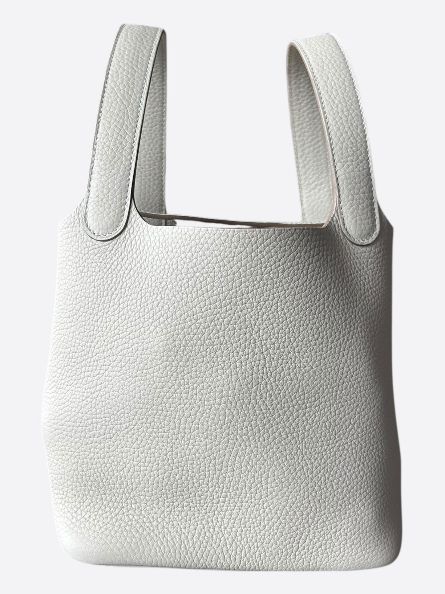 Hermes White Clemence Picotin 18