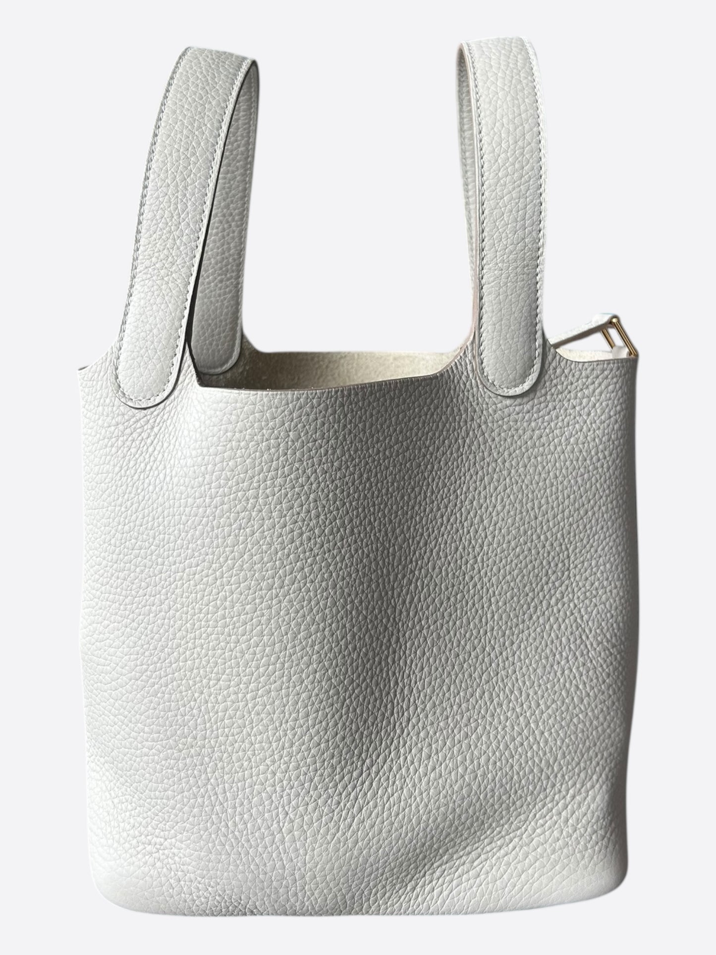 Hermes White Clemence Picotin 18