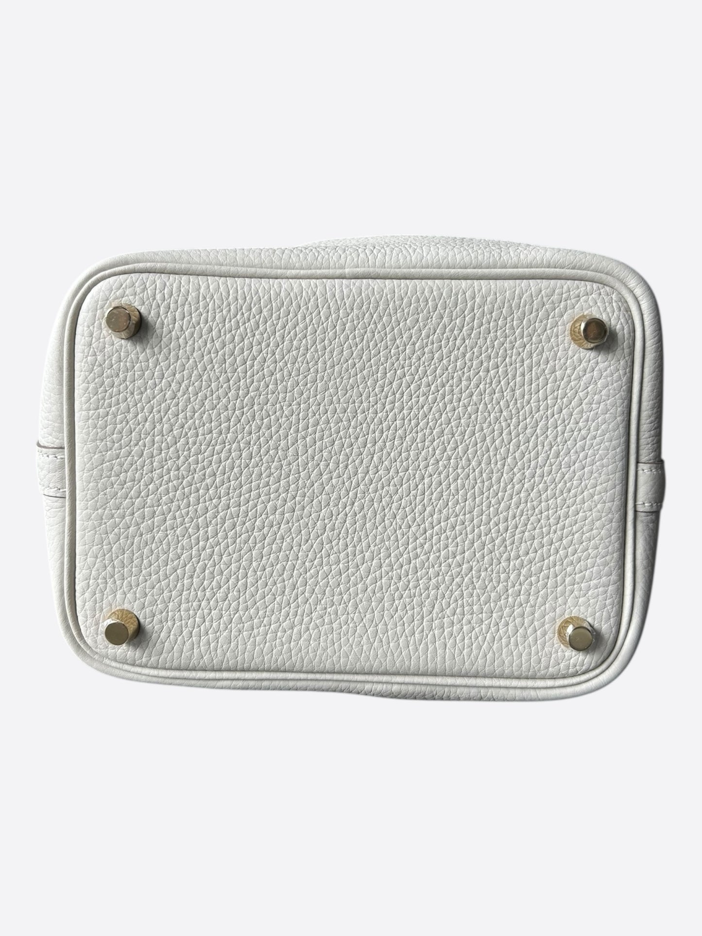 Hermes White Clemence Picotin 18