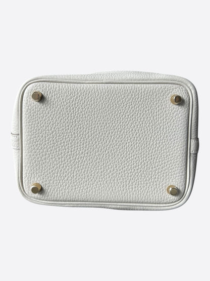Hermes White Clemence Picotin 18