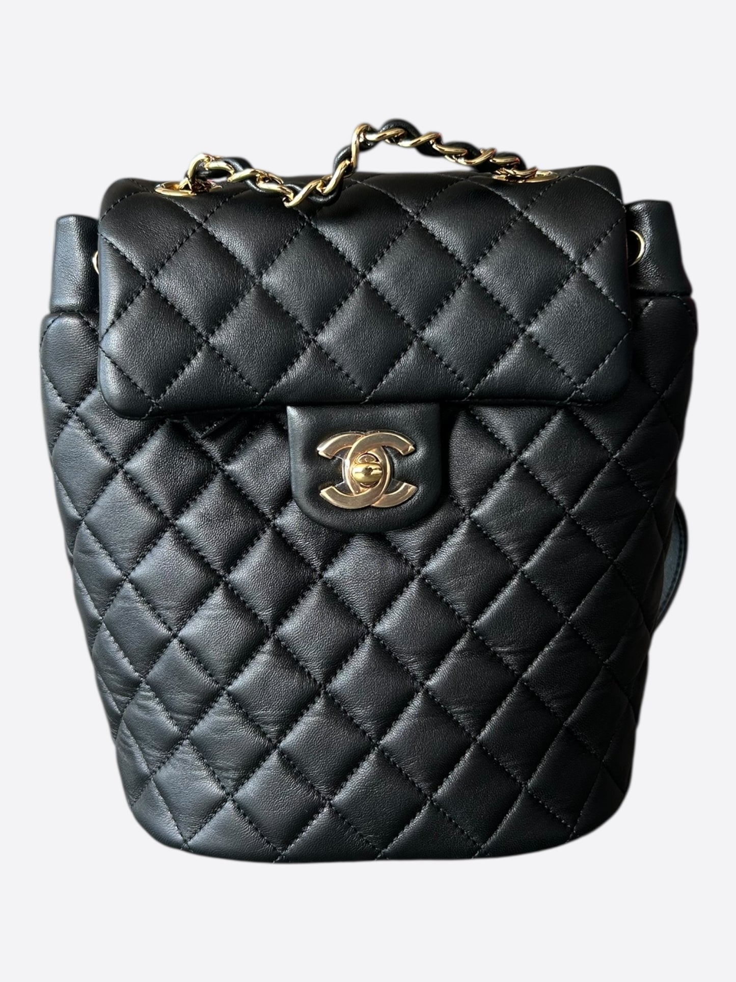 Chanel Black Lambskin Quilted Mini Urban Spirit Backpack