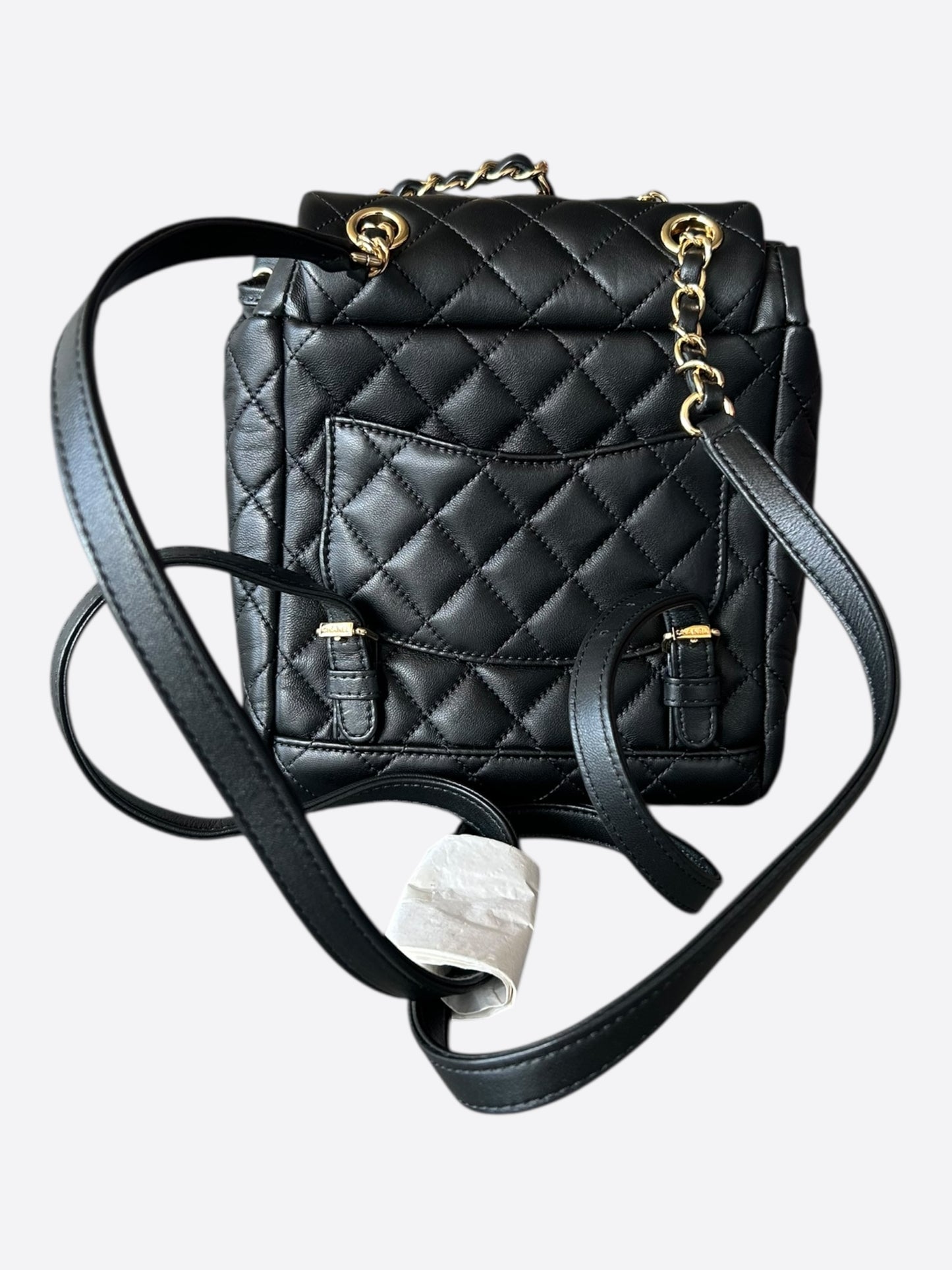 Chanel Black Lambskin Quilted Mini Urban Spirit Backpack