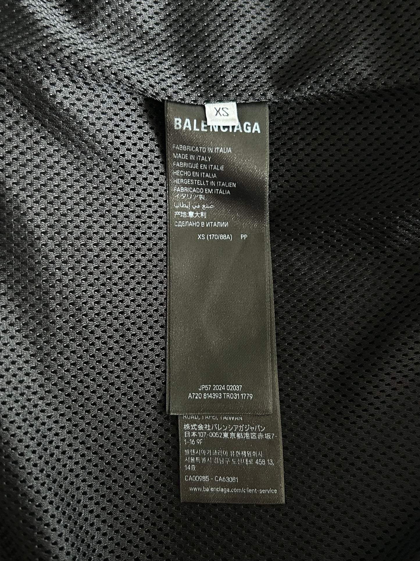 Balenciaga Black & Grey Loop Sports Logo Track Jacket