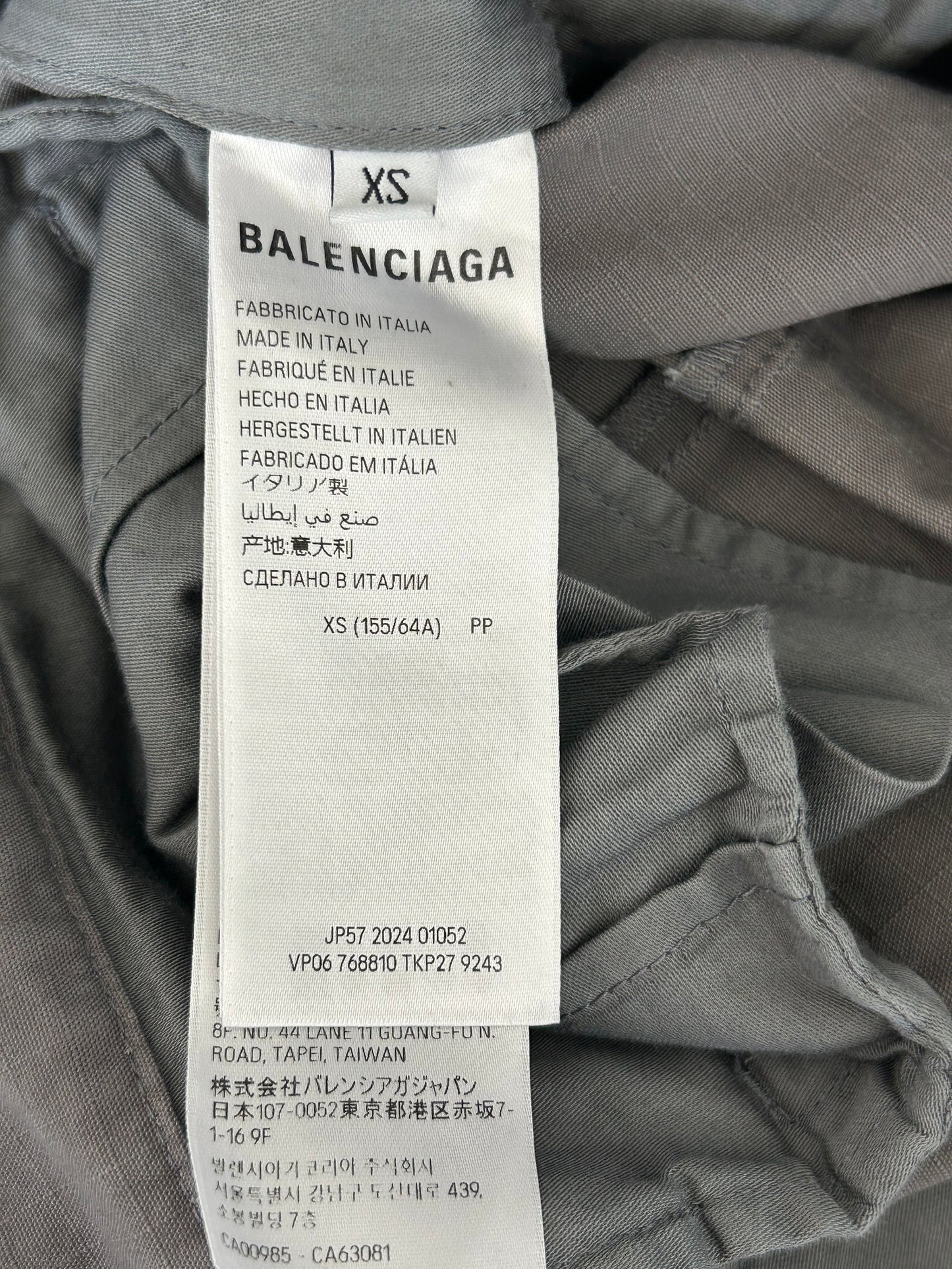 Balenciaga Grey Convertible Cargo Pants